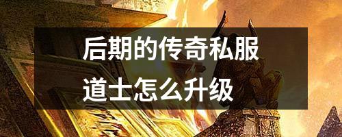 后期的传奇私服道士怎么升级