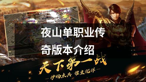 夜山单职业传奇版本介绍