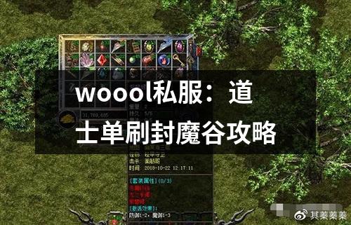 woool私服：道士单刷封魔谷攻略